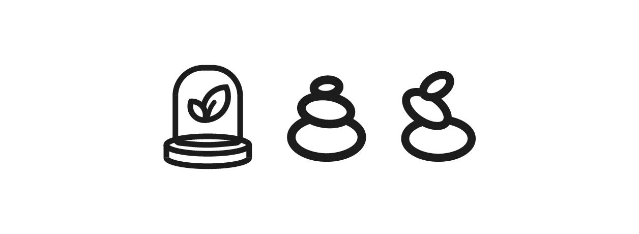 Early sketches of logo concepts