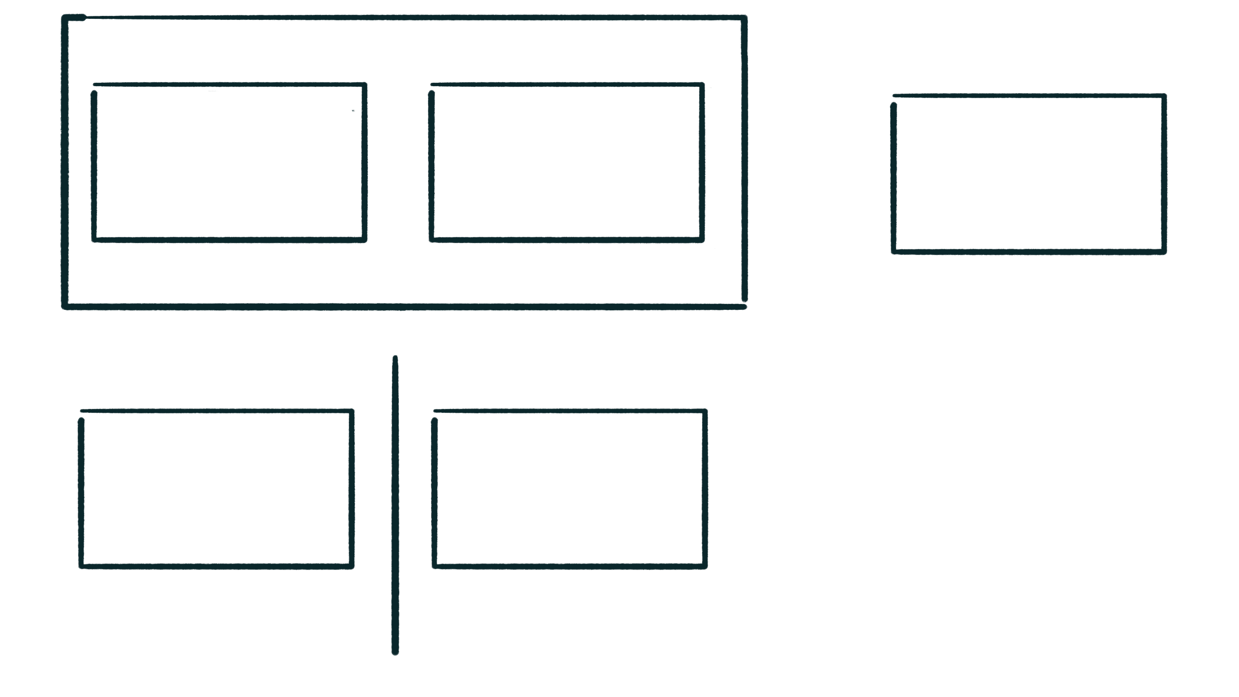 Demonstrating how boxes and lines can emphasise relationships between rectangles