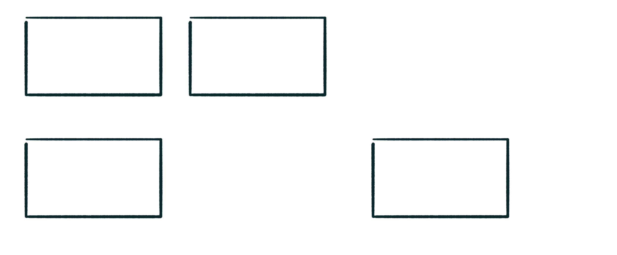These rectangles are more and less related, based on their proximity to each other