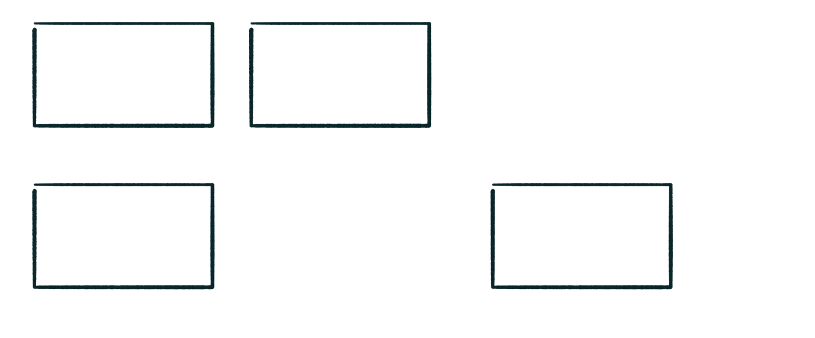 These rectangles are more and less related, based on their proximity to each other